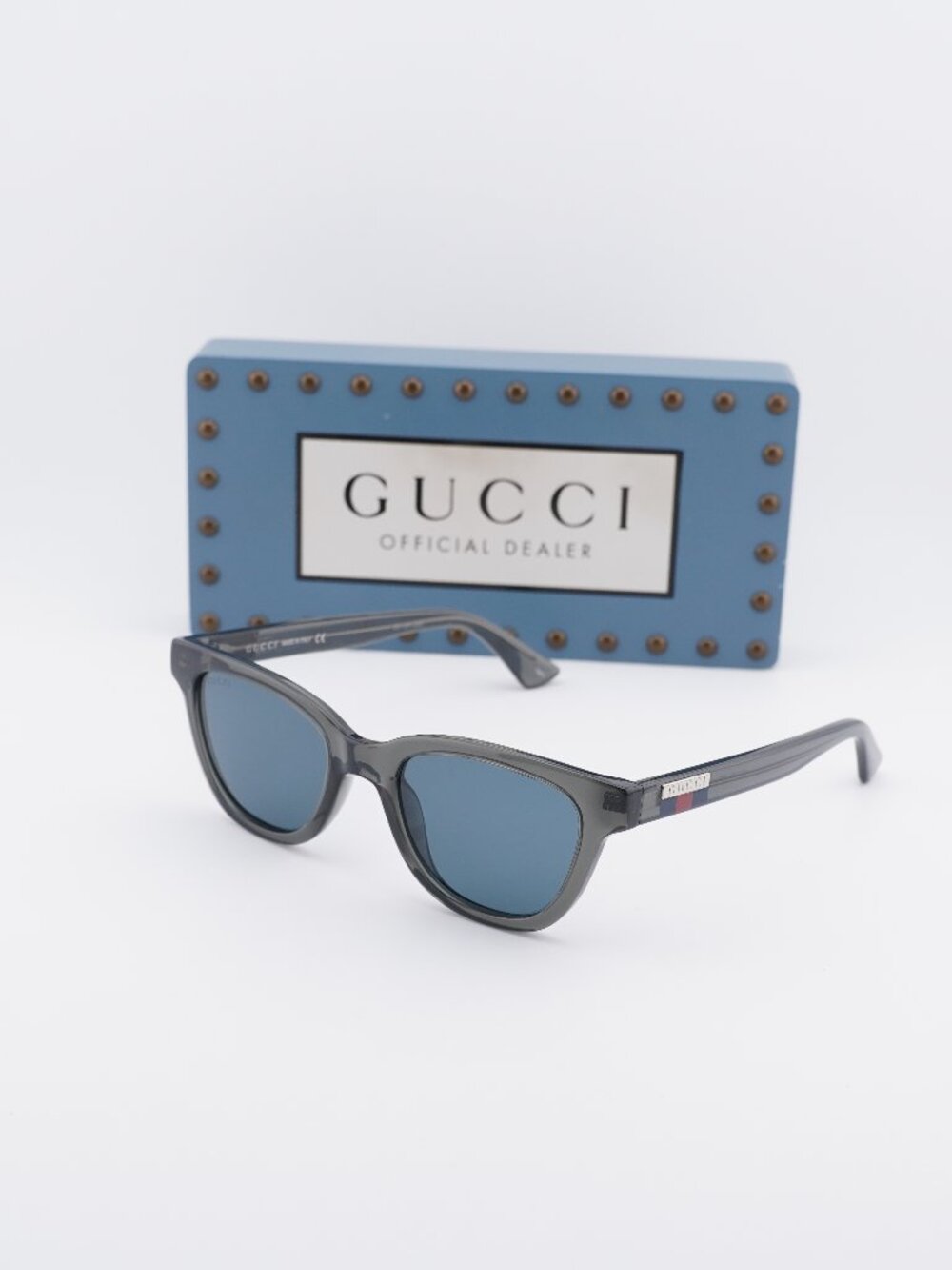 Gucci GG1116S 003 Unisex Square Sunglasses - Grey / Blue